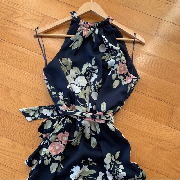 *SOLD FB* navy floral high neck maxi dress - Picture 3 of 7
